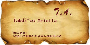 Takács Ariella névjegykártya